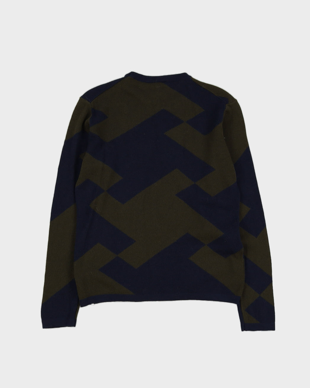Emporio Armani Blue Patterned Knitted Jumper - XS