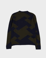 Emporio Armani Blue Patterned Knitted Jumper - XS