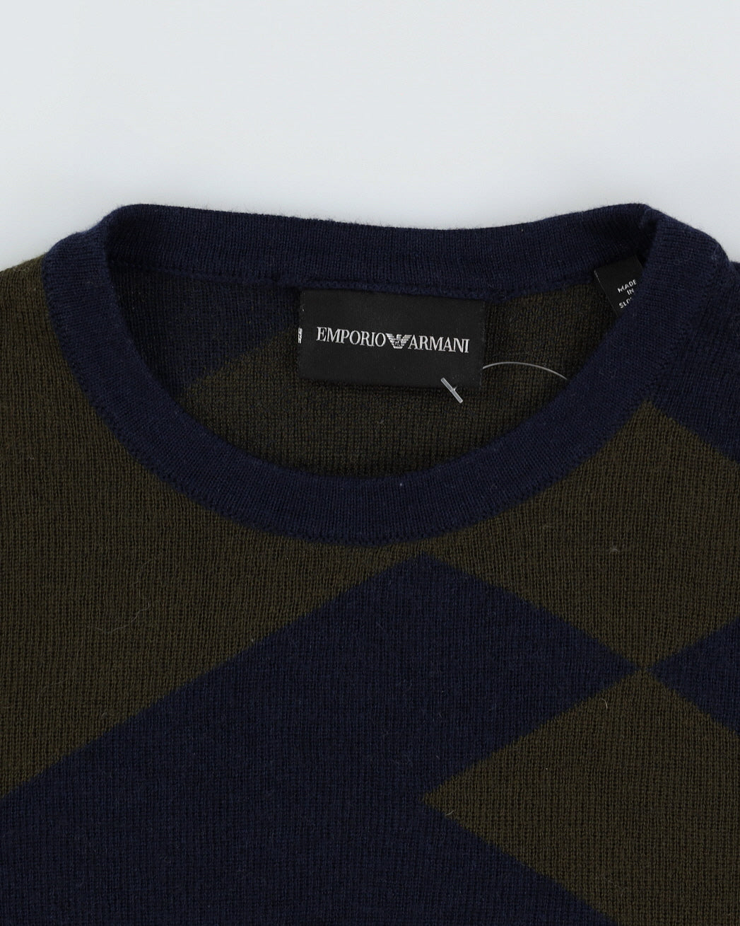 Emporio Armani Blue Patterned Knitted Jumper - XS