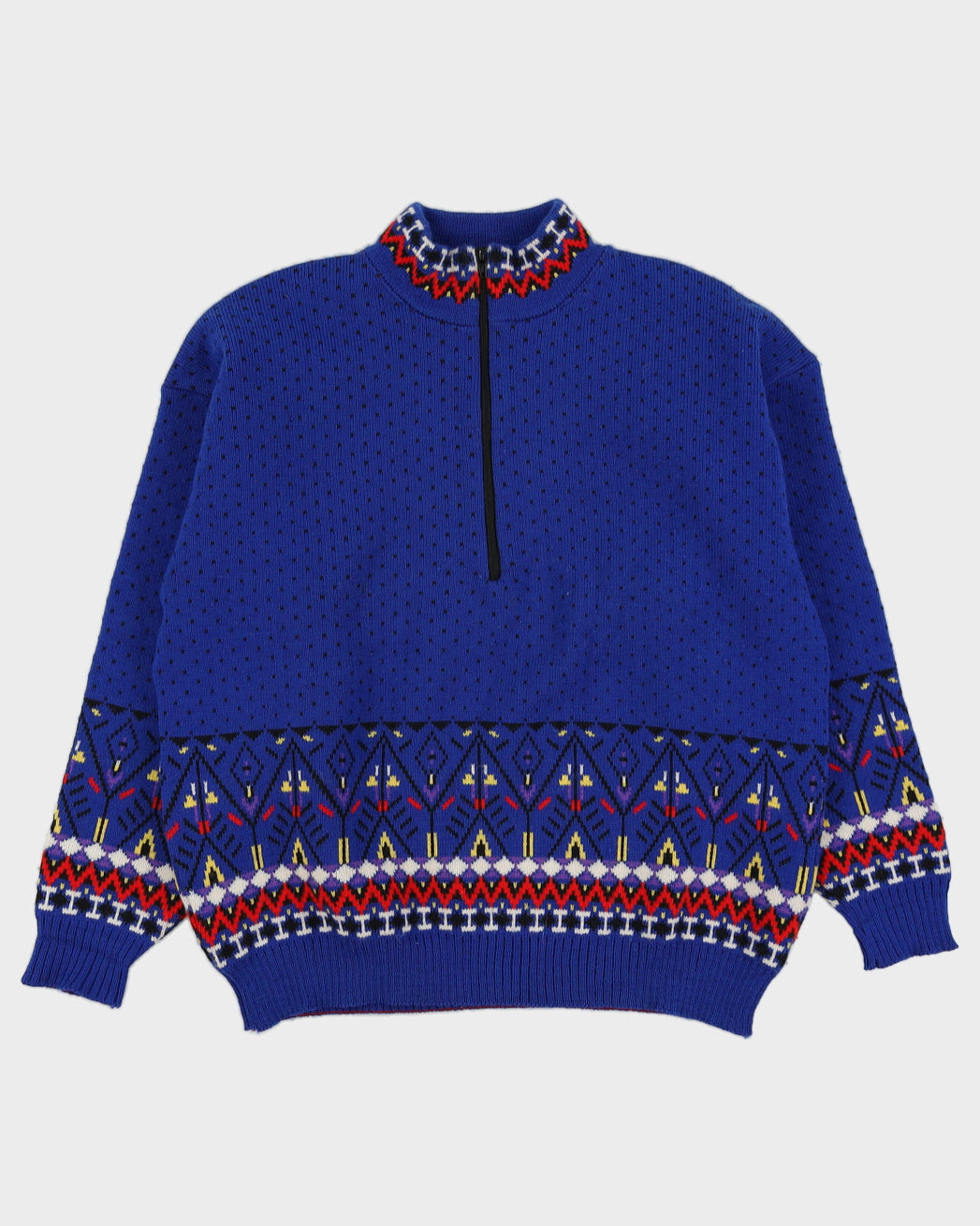 Verbier Blue Knitted Ski Jumper - XL