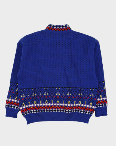 Verbier Blue Knitted Ski Jumper - XL