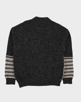 00s Grey Patterned Knitted Jumper - L