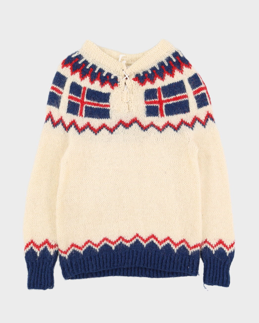 Vintage 1980s Icelandic Knitted Jumper - XS