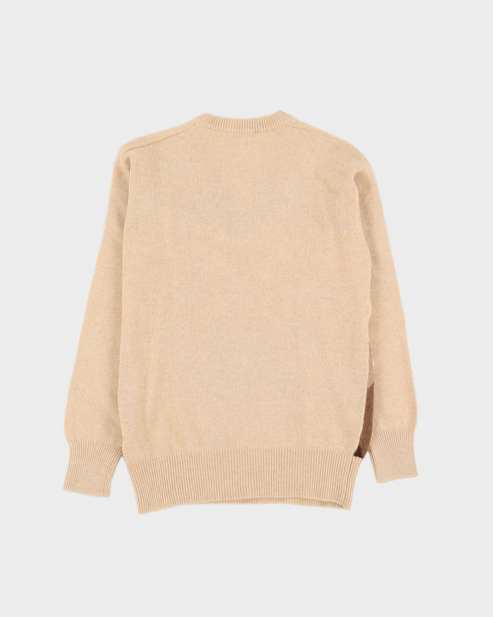 Vintage 1980s Beige Knitted Jumper - S