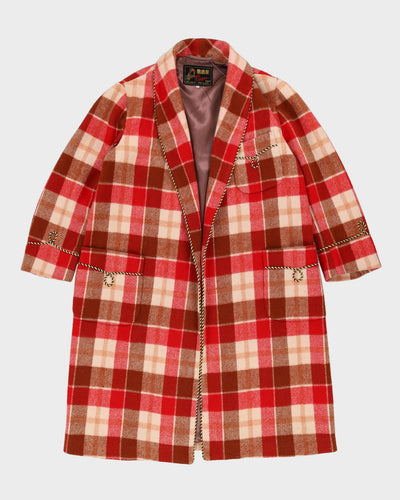 1970s Wool Checked Dressing Gown - XL