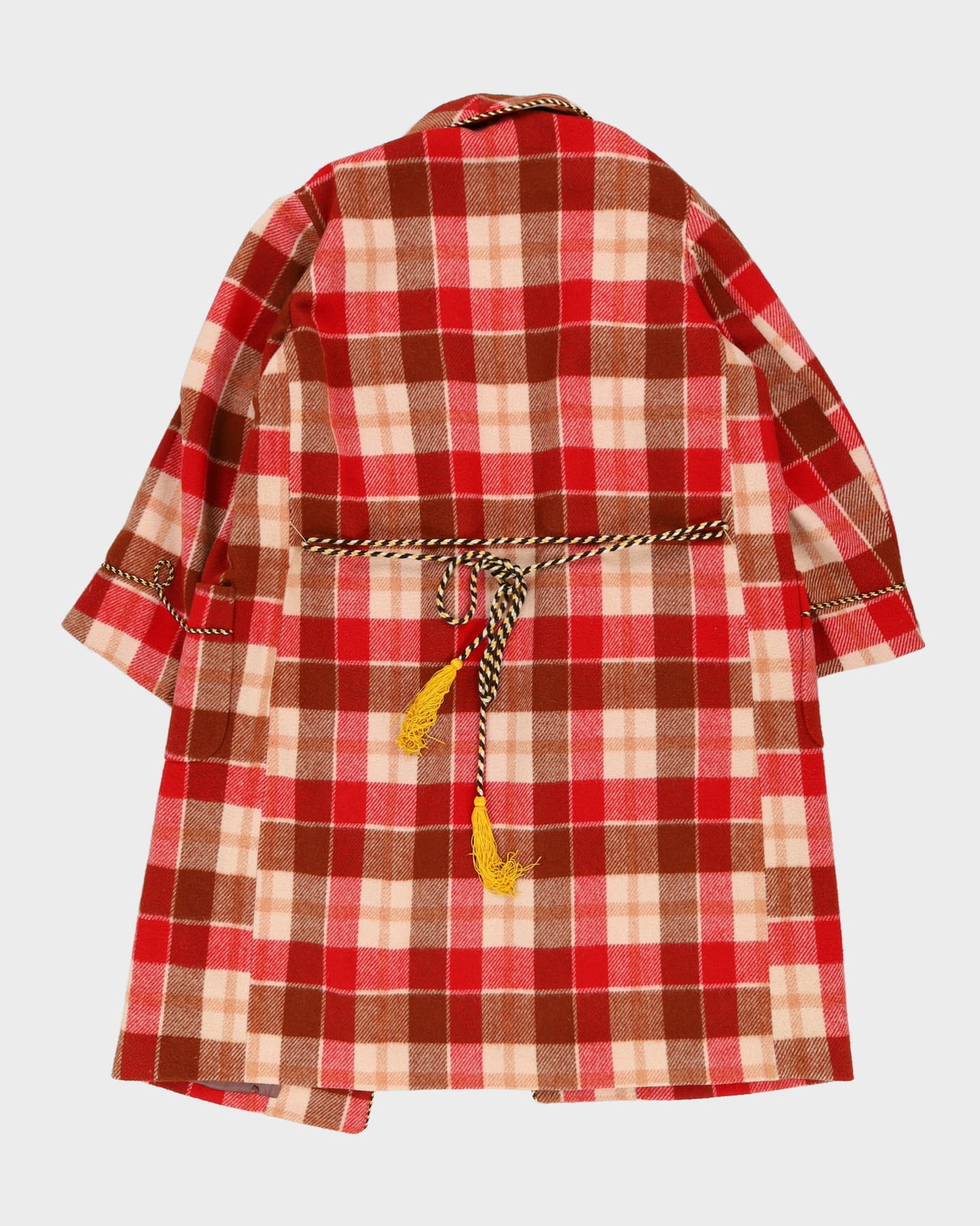 1970s Wool Checked Dressing Gown - XL