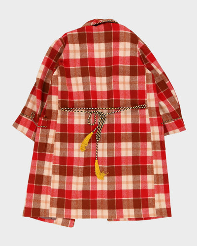 1970s Wool Checked Dressing Gown - XL