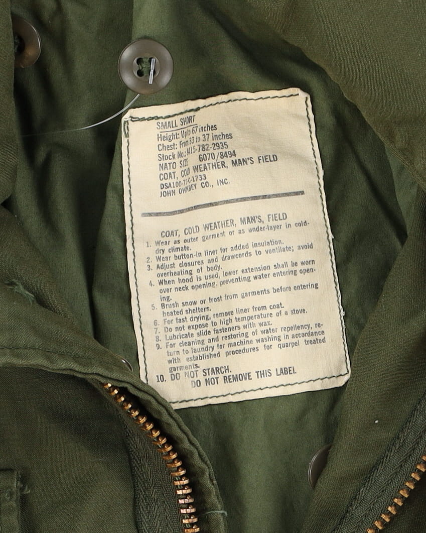 1972 Vintage US Army OG-107 M65 Field Jacket - Medium