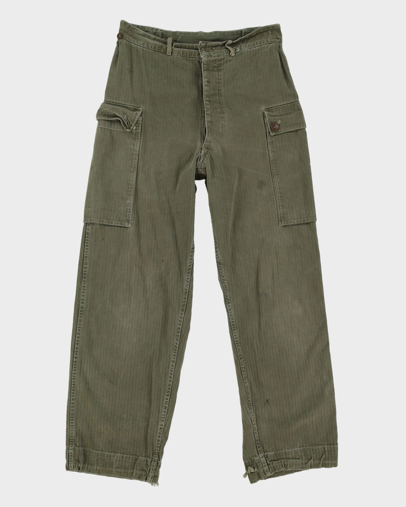 1954 Vintage Dutch Army HBT Combat Trousers - 30x30