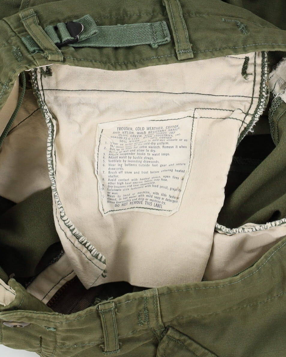1972 Vintage US Army M65 Cold Weather Trousers - 34x30