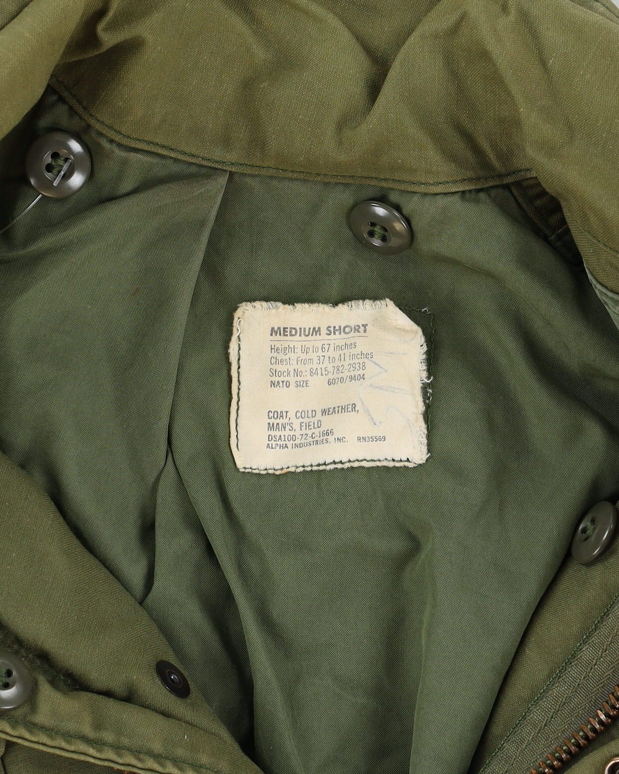 1972 Vietnam Vintage OG-107 M65 Field Jacket - Medium