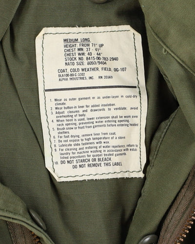 1980 Post-Vietnam Vintage OG-107 M65 Field Jacket - Medium