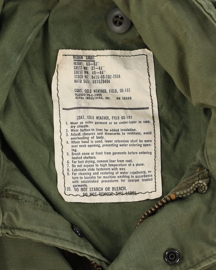 1979 Post-Vietnam Vintage OG-107 M65 Field Jacket - Medium
