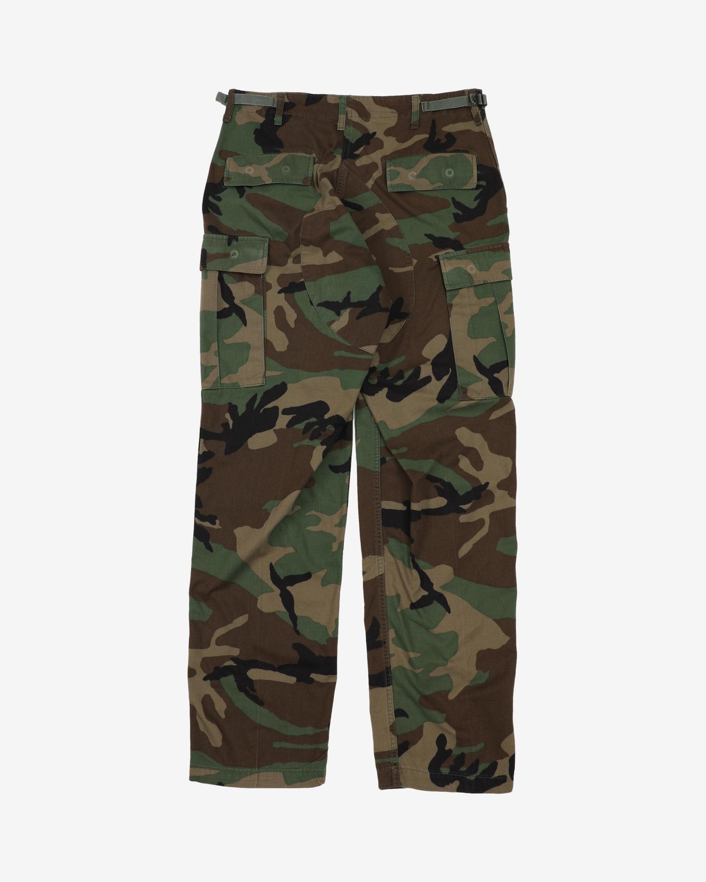 1990s Vintage US Army Woodland Camo BDU Combat Trousers - 32x34