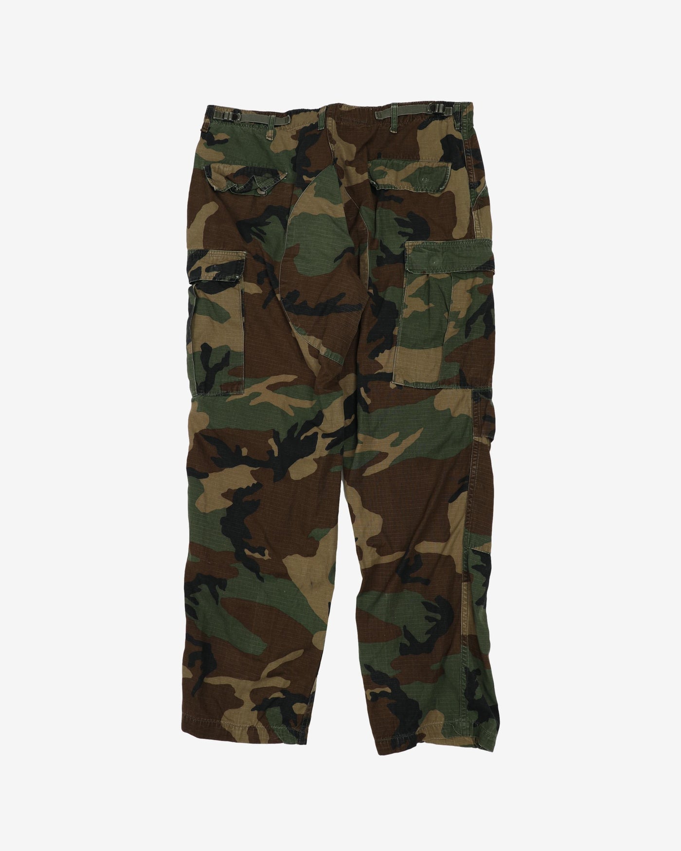 1990s Vintage US Army Woodland Camo BDU Combat Trousers - 34x31