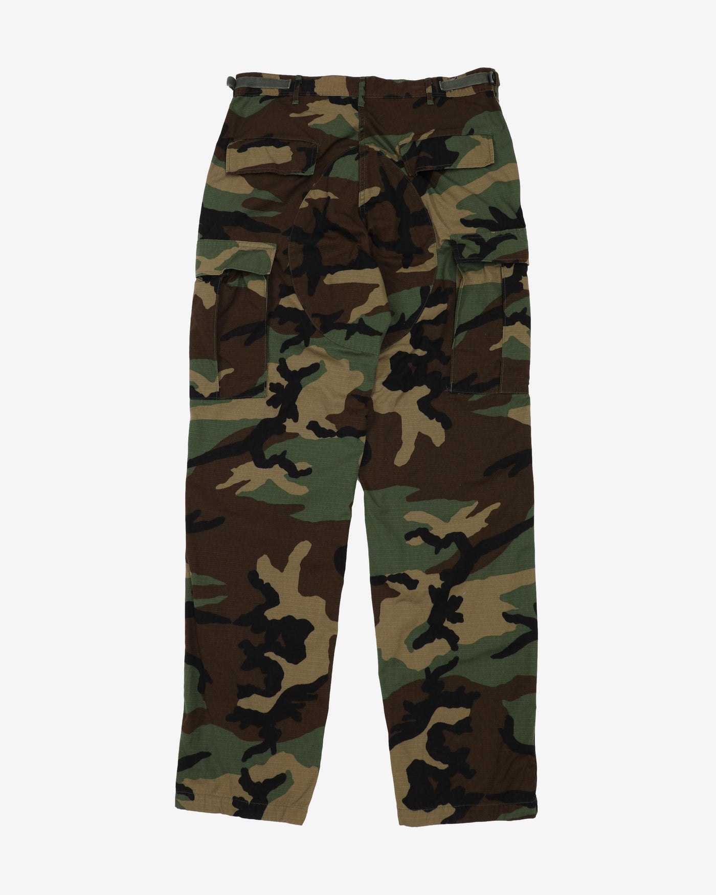 1990s Vintage US Army Woodland Camo BDU Combat Trousers - 34x35