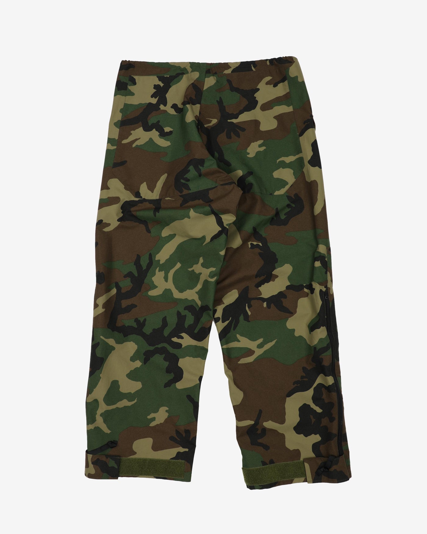 1990s Vintage US Army Woodland Camo ECWCS Waterproof Trousers - 38x30