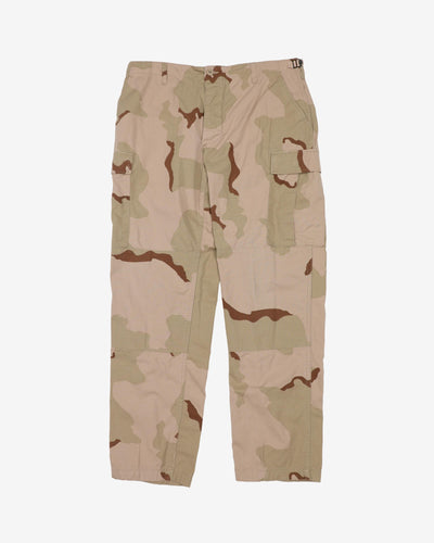 1990s Vintage US Army Desert Camo Combat Trousers - 34x31