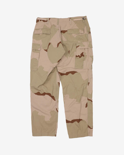 1990s Vintage US Army Desert Camo Combat Trousers - 34x31