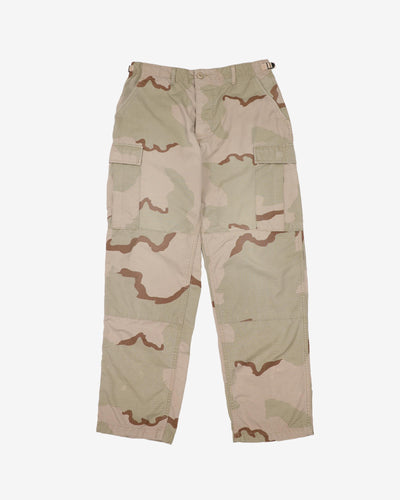 1990s Vintage US Army Desert Camo Combat Trousers - 32x32