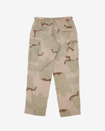 1990s Vintage US Army Desert Camo Combat Trousers - 32x32