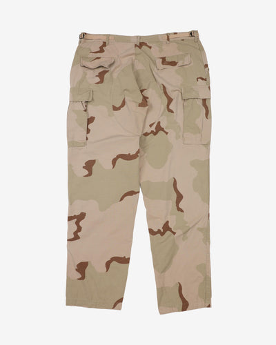 1990s Vintage US Army Desert Camo Combat Trousers - 40x34