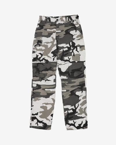 1990s Vintage Commercial Brand 'Urban' Camo Combat Trousers - 30x32