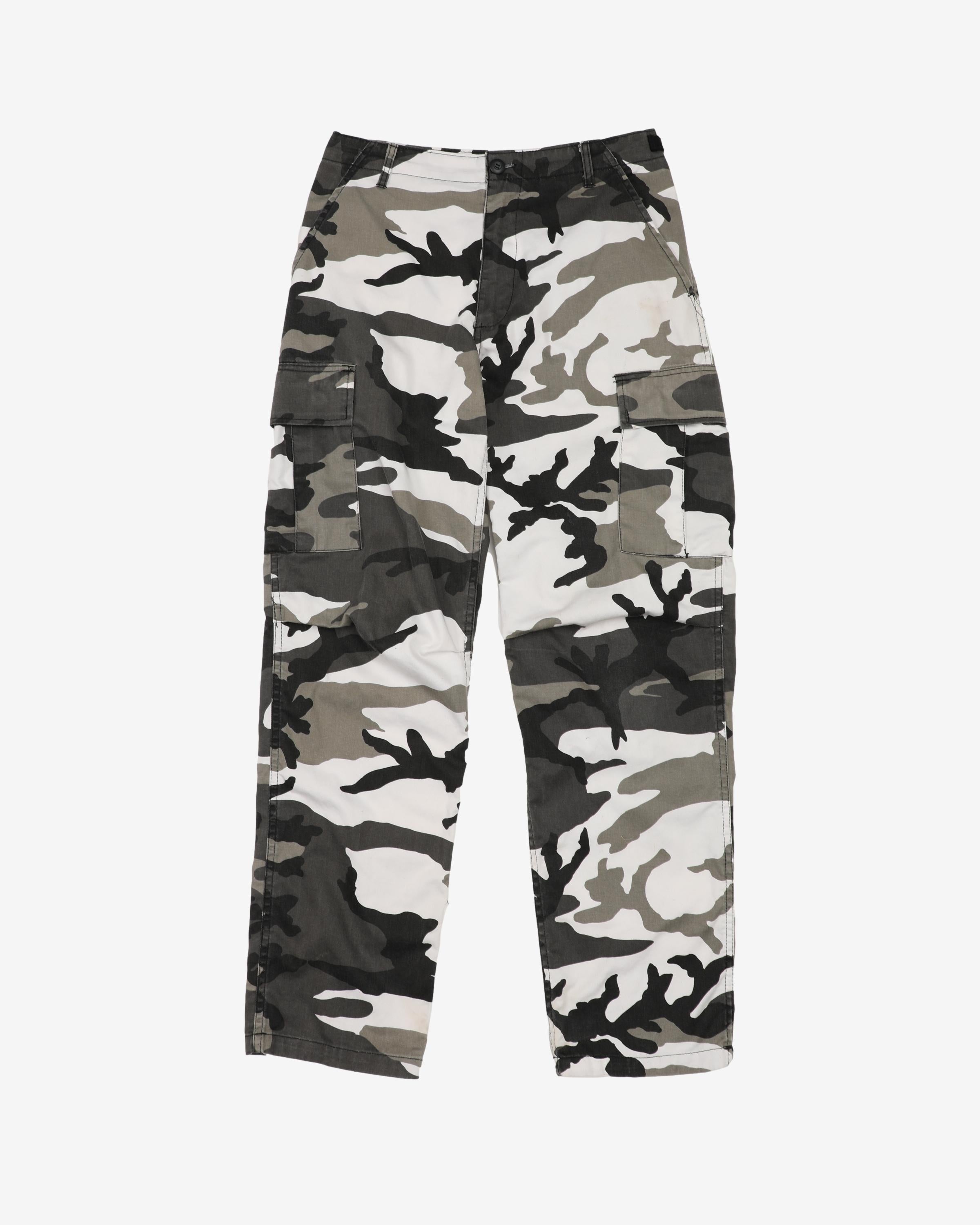 1990s Vintage Commercial Brand 'Urban' Camo Combat Trousers - 30x32