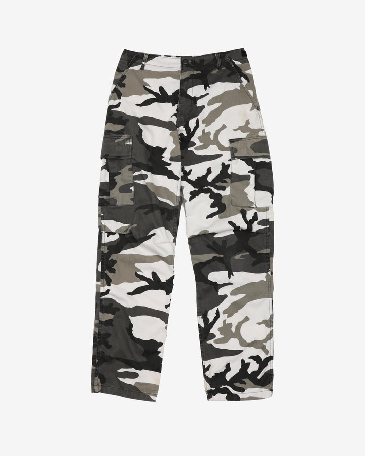 1990s Vintage Commercial Brand 'Urban' Camo Combat Trousers - 30x32