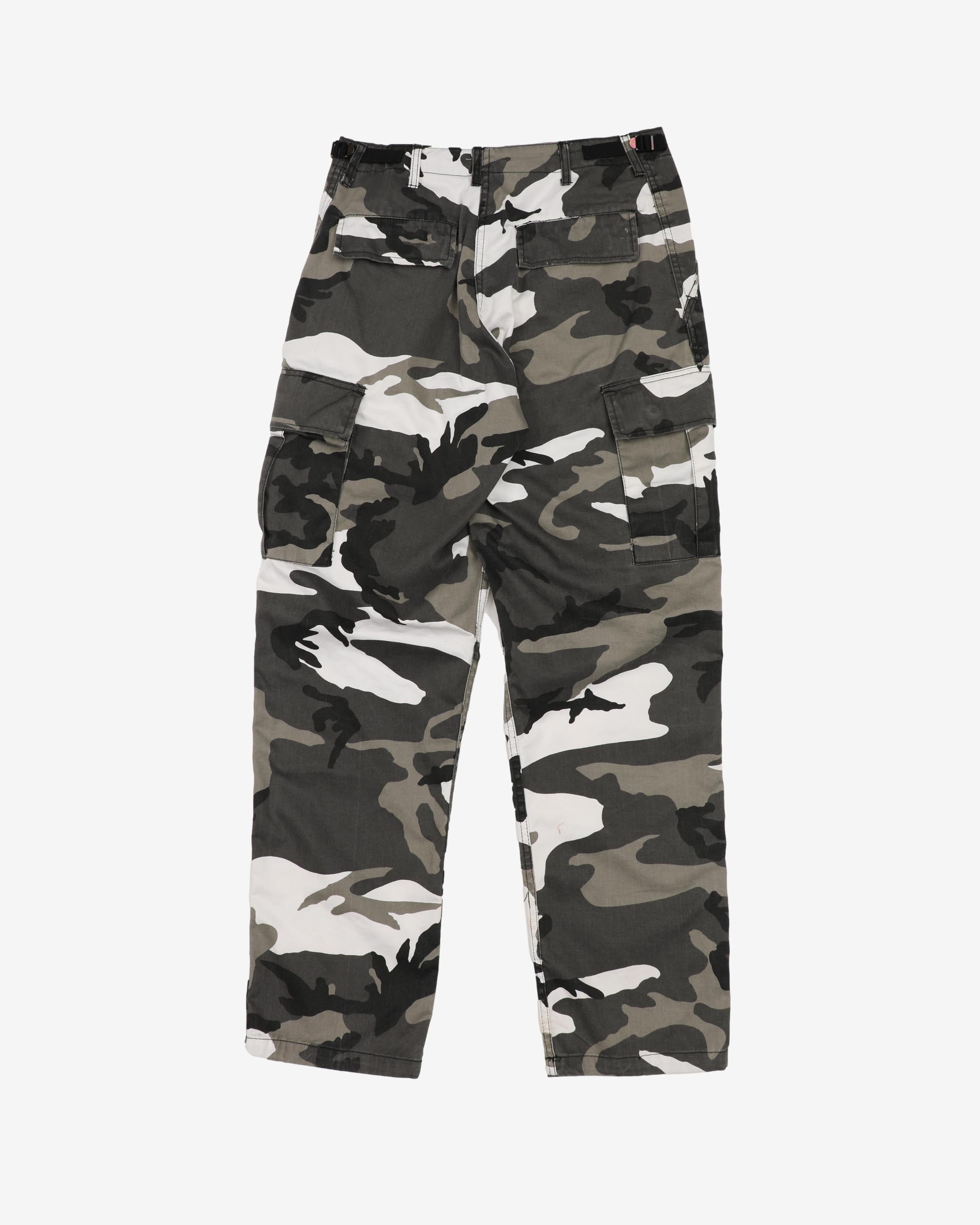 1990s Vintage Commercial Brand 'Urban' Camo Combat Trousers - 30x32