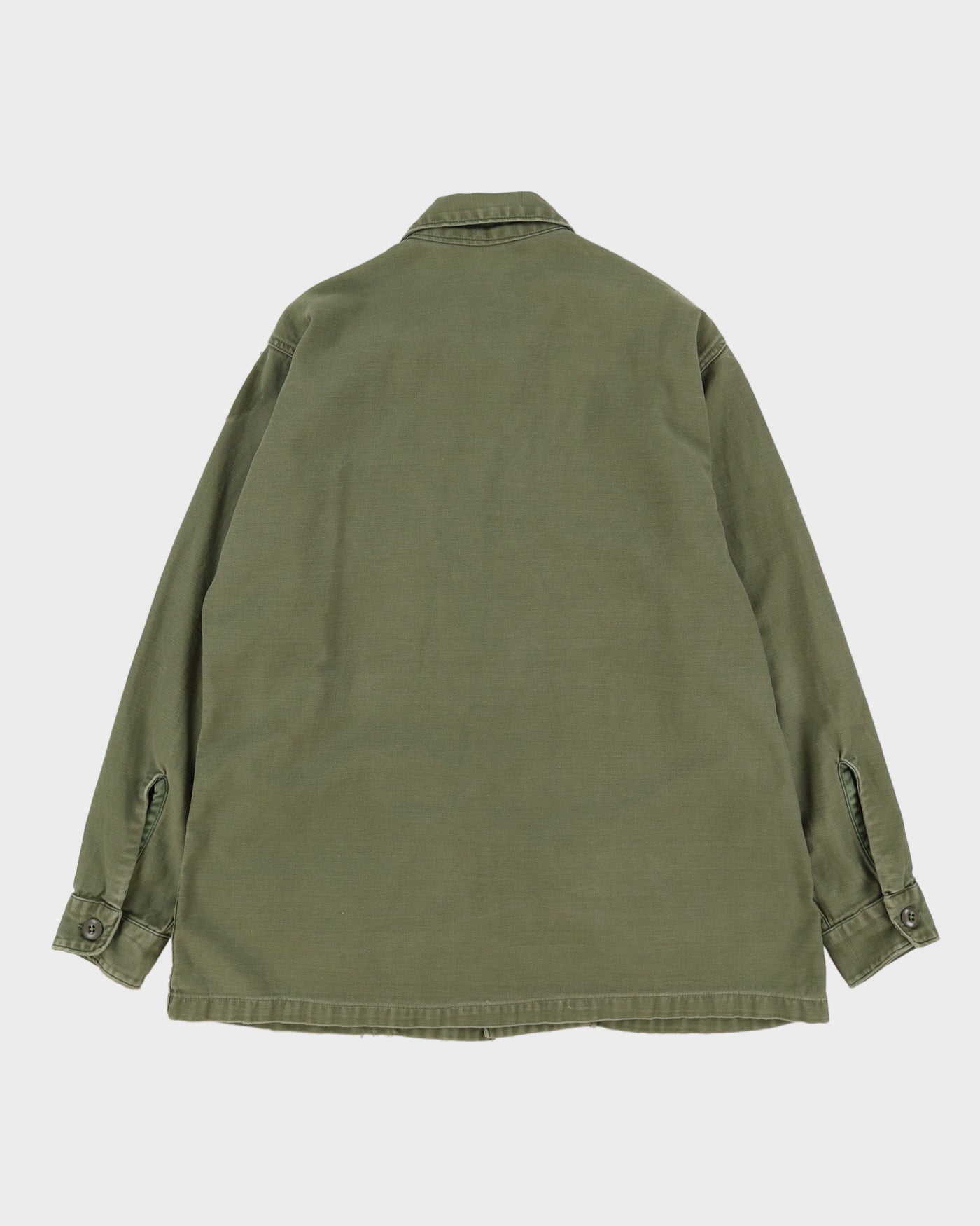 1967 Vietnam Vintage US Army OG-107 Sateen Utility Shirt - Large