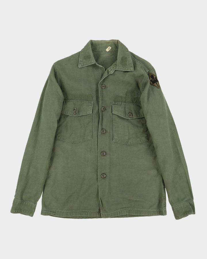 1966 Vietnam Vintage US Army OG-107 Sateen Utility Shirt - Medium