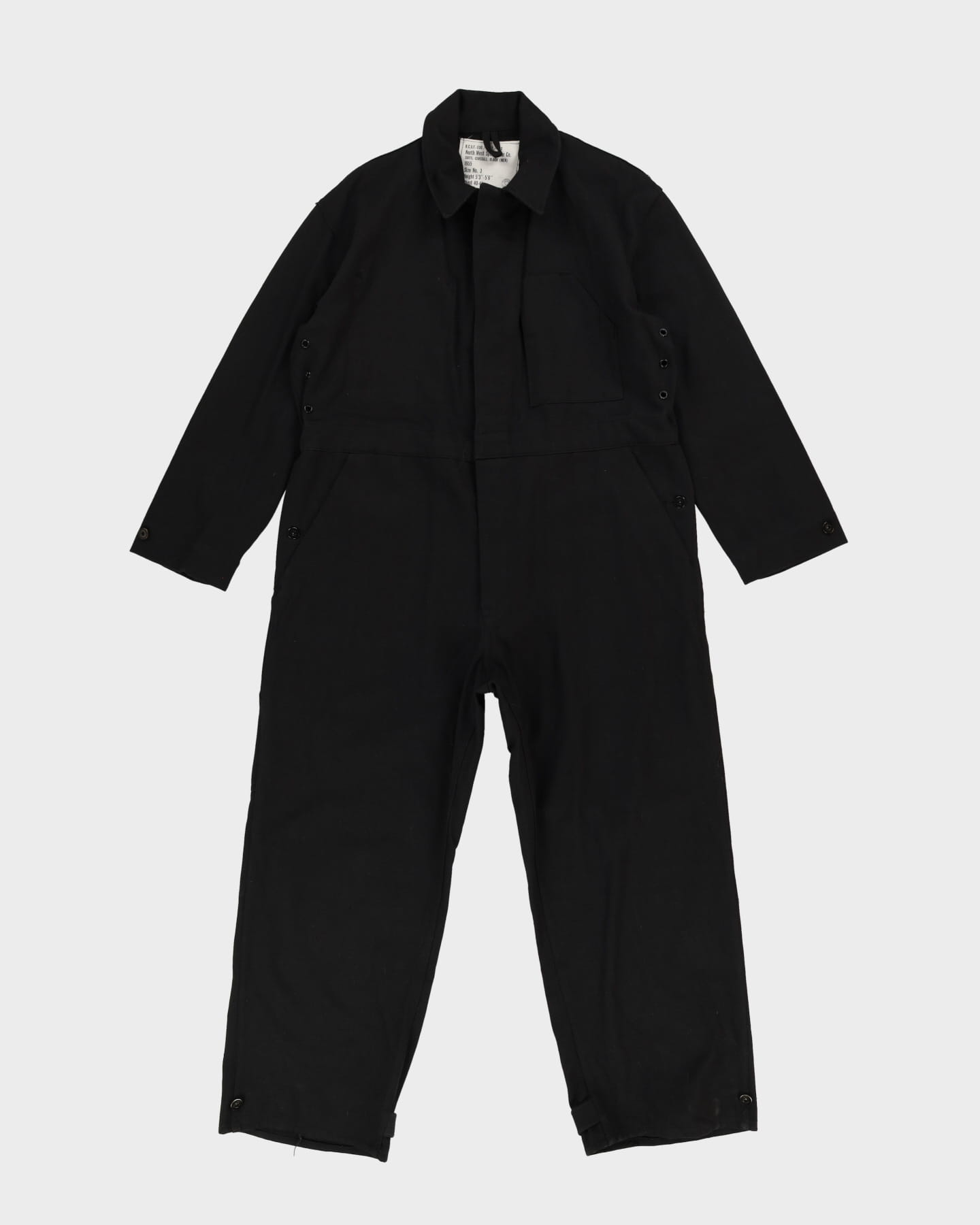 Vintage 1955 Dated Canadian Army Black Mechanical Engineer Coveralls - Large