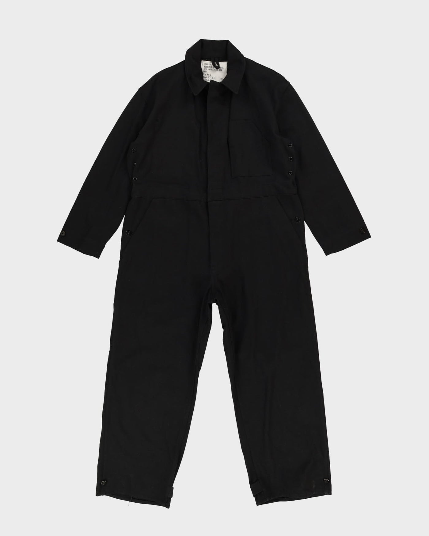 Vintage 1955 Dated Canadian Army Black Mechanical Engineer Coveralls - Large
