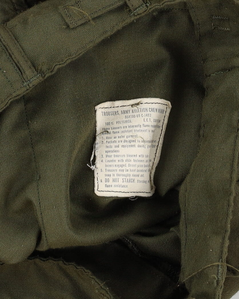 1969 Vintage US Army Nomex Helicopter Pilot Flight Trousers - 30x28