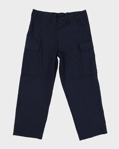 1990s Canadian Navy Blue Cargo Trousers - 34x28