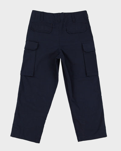 1990s Canadian Navy Blue Cargo Trousers - 34x28