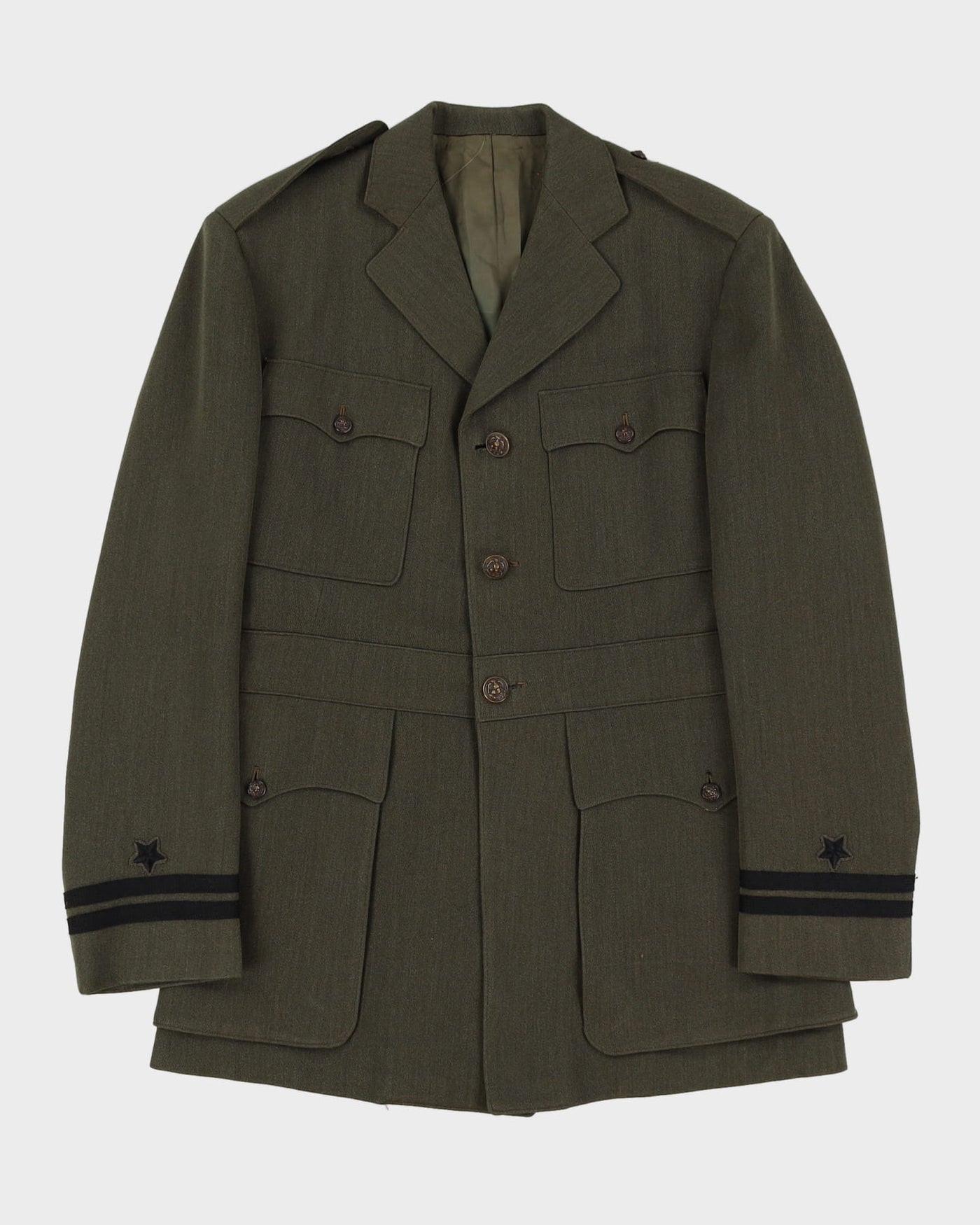1940s WW2 Vintage US Navy Aviator Green Dress Jacket - Small