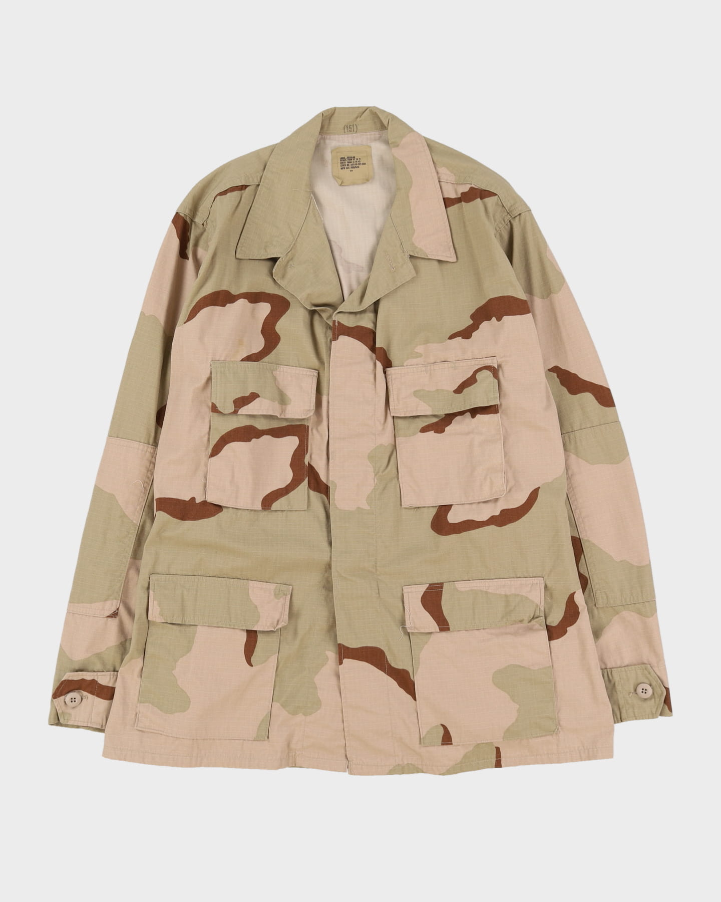 1990s Vintage US Army 3-Colour Desert DCU Combat Coat - Large
