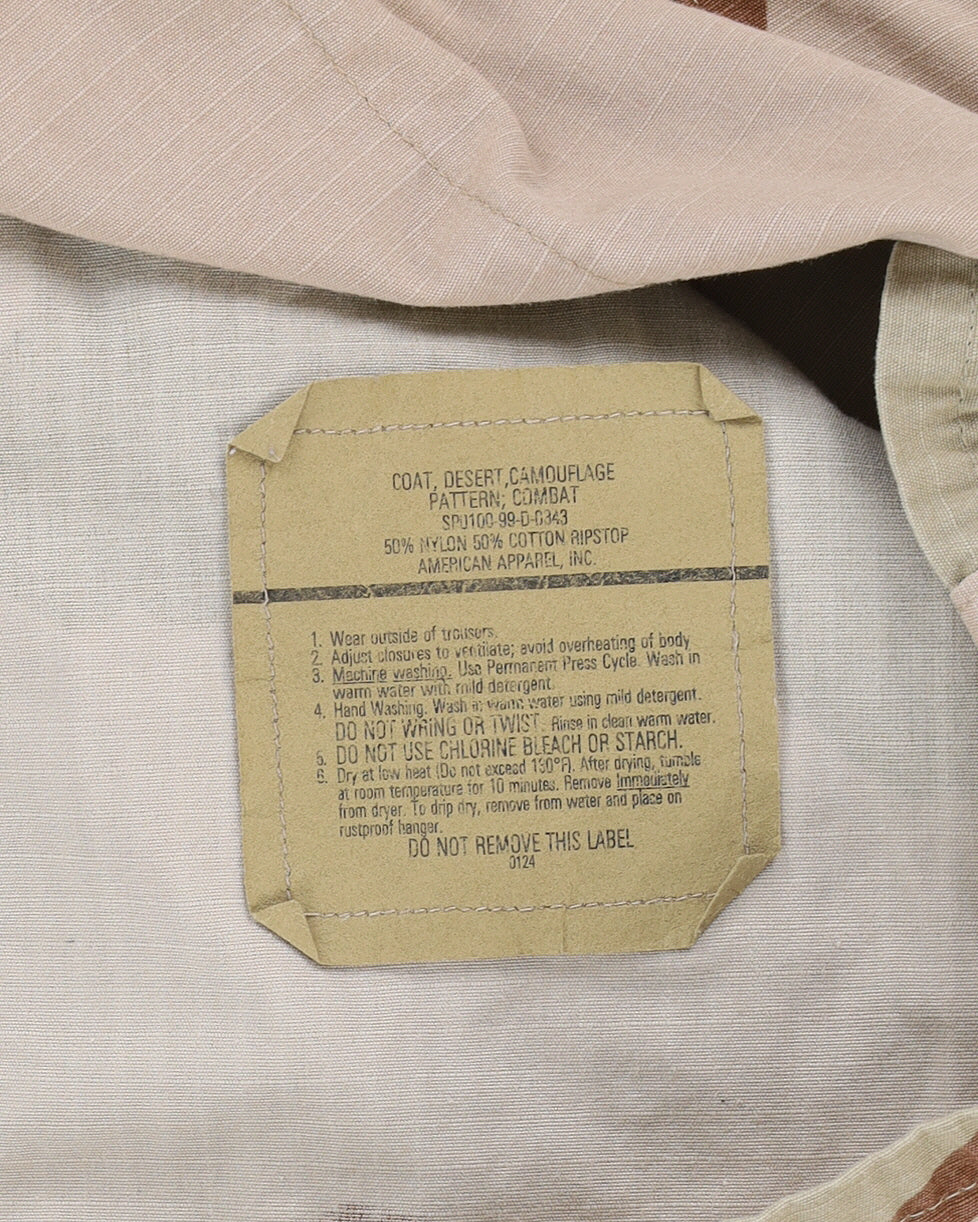 1990s Vintage US Army 3-Colour Desert DCU Combat Coat - X-Large