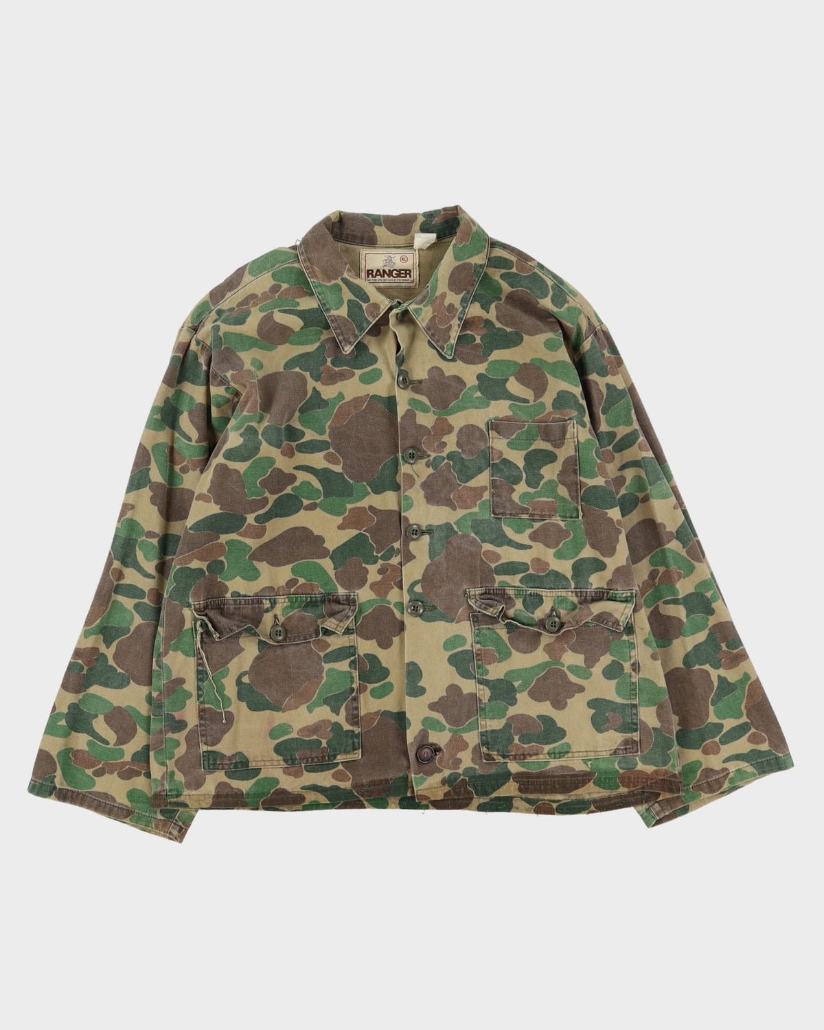 1980s Vintage Ranger Brand Duck Hunter Camo Hunting Shirt - X-Large