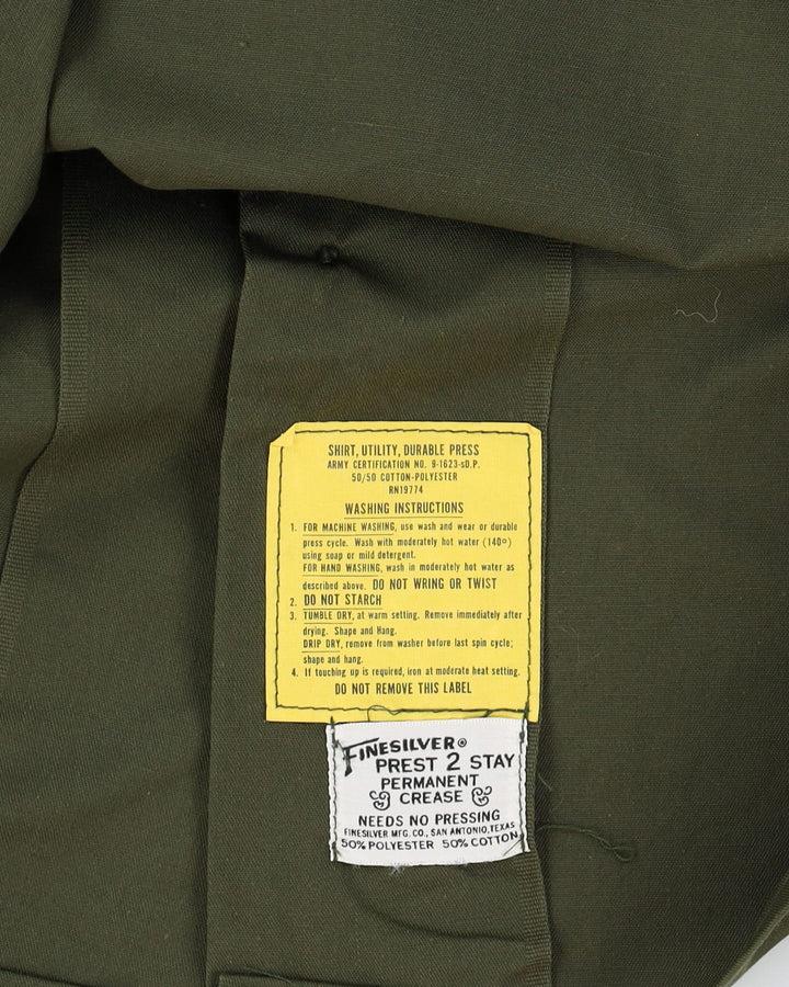 1970s Vintage US Army Dura-Press OG-507 Utility Shirt - Large