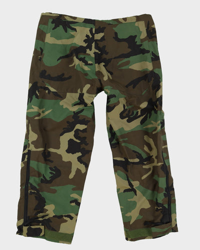 1990s US Army Woodland Camo ECWCS Waterproof Trousers - 44x30