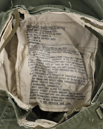 1950s Vintage US Army M1951 Field Trousers 30x28