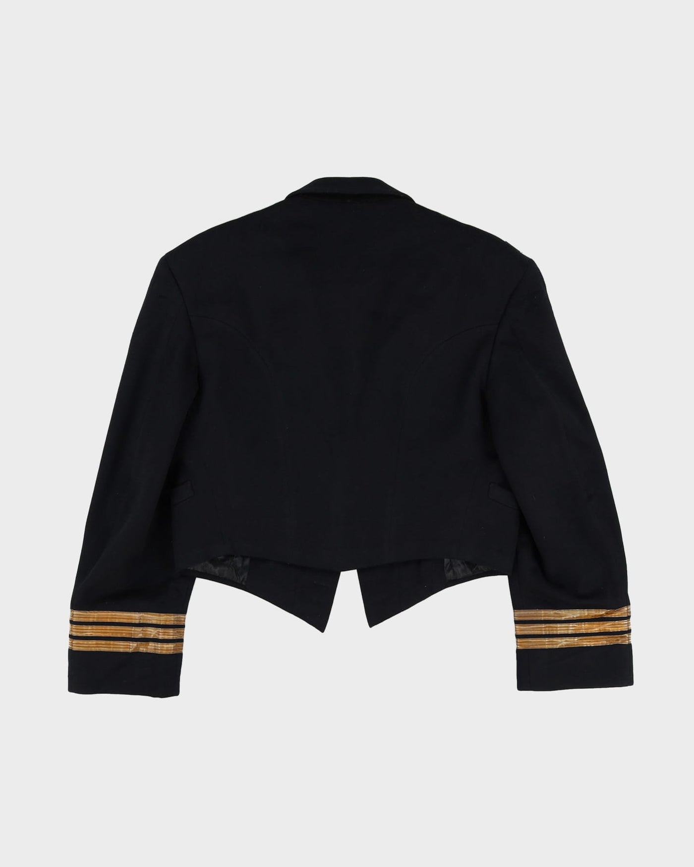Stunning 1954 Dated Canadian Navy Black Wool Dress Coat - Medium