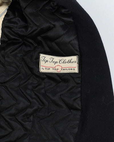 Stunning 1958 Dated Canadian Navy Black Wool Dress Coat - Medium