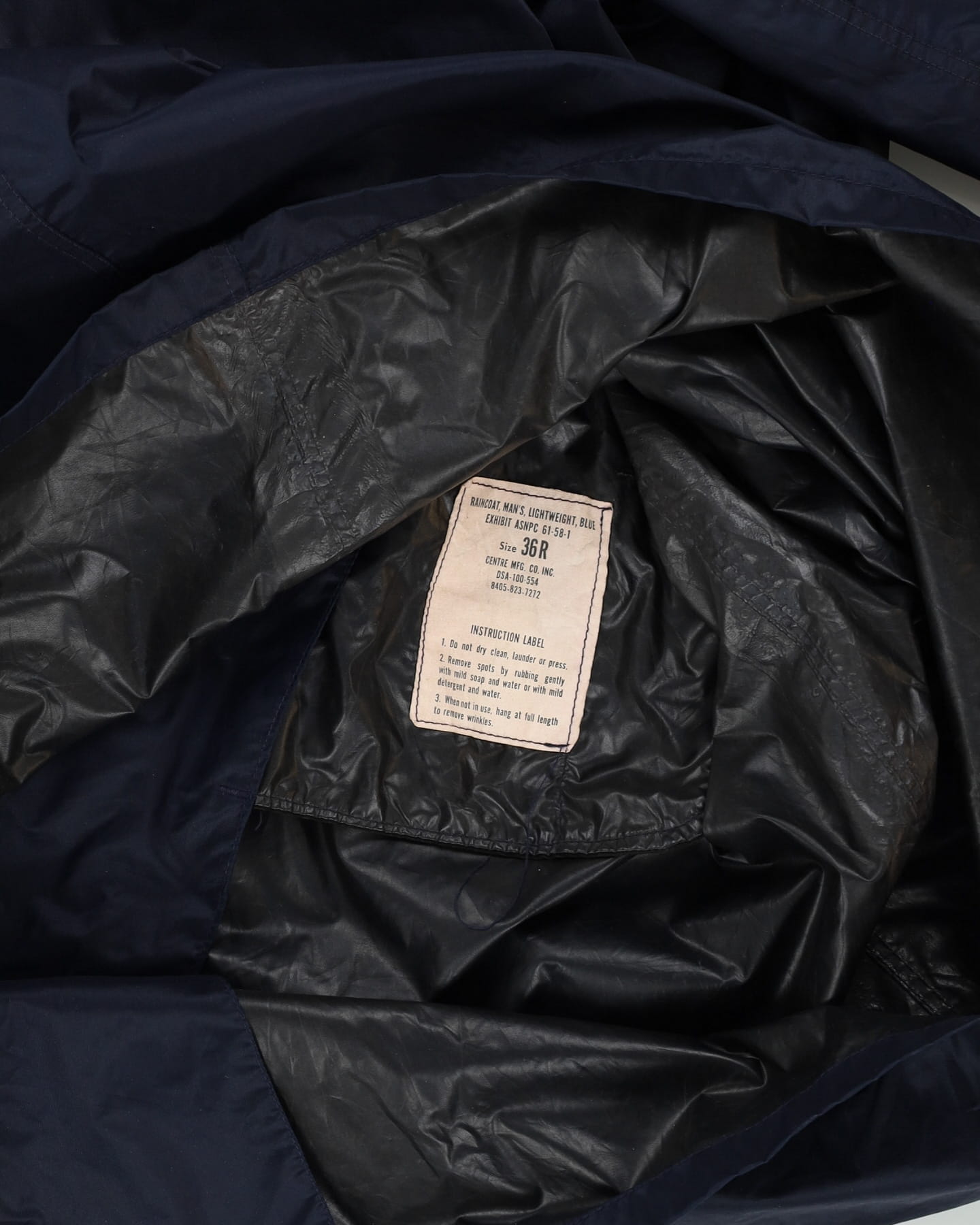 Rare 1960s Vintage US Air Force Blue Lightweight Raincoat - Medium