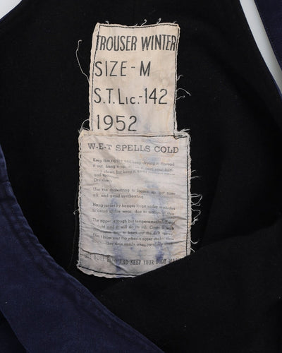 Vintage 50s Royal Canadian Navy Cold Weather Deck Dungarees - 46x28