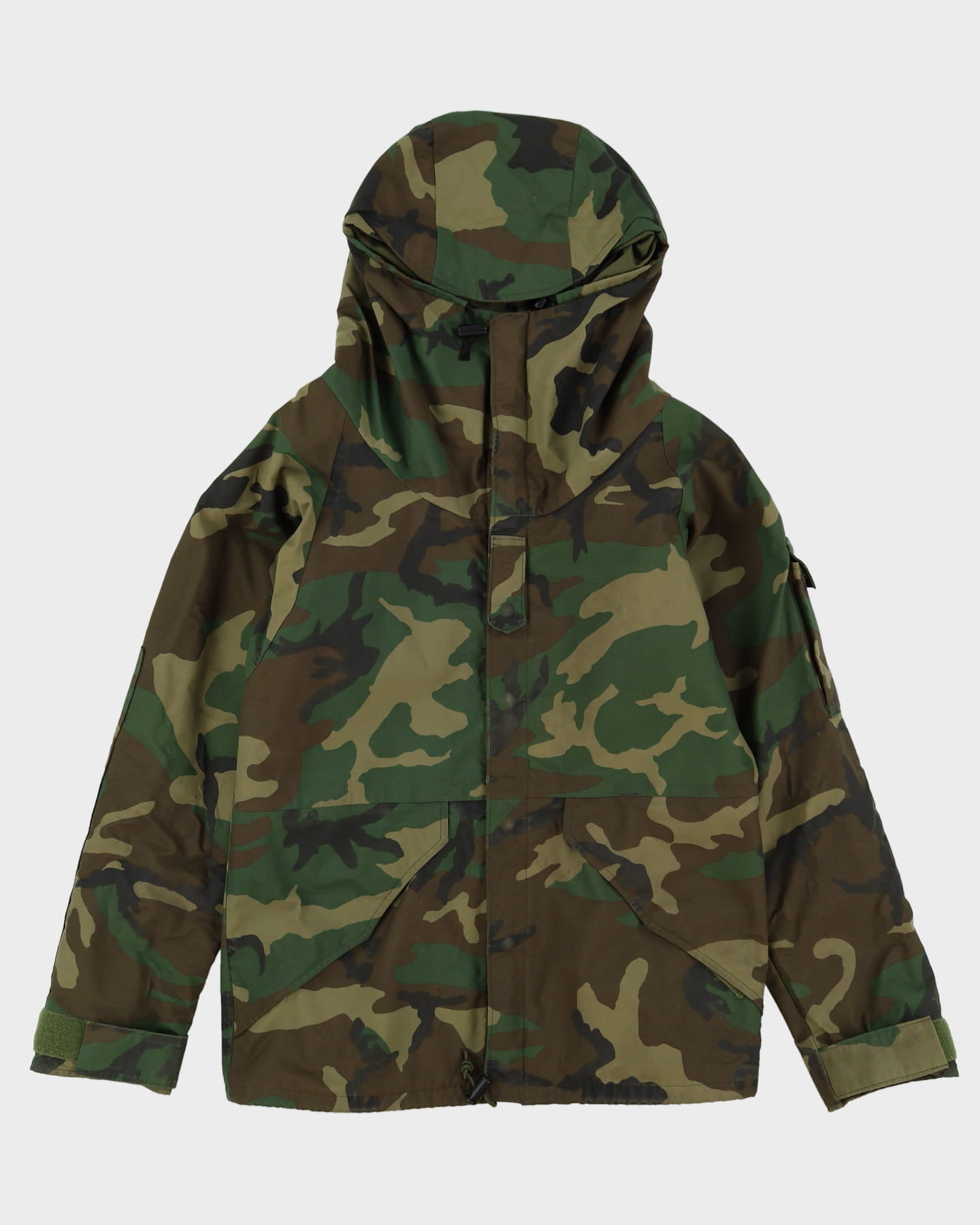 80s Vintage US Army ECWCS Woodland Camo Parka - Medium