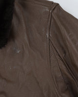 70s Vintage US Navy G-1 Leather Flight Jacket - Small